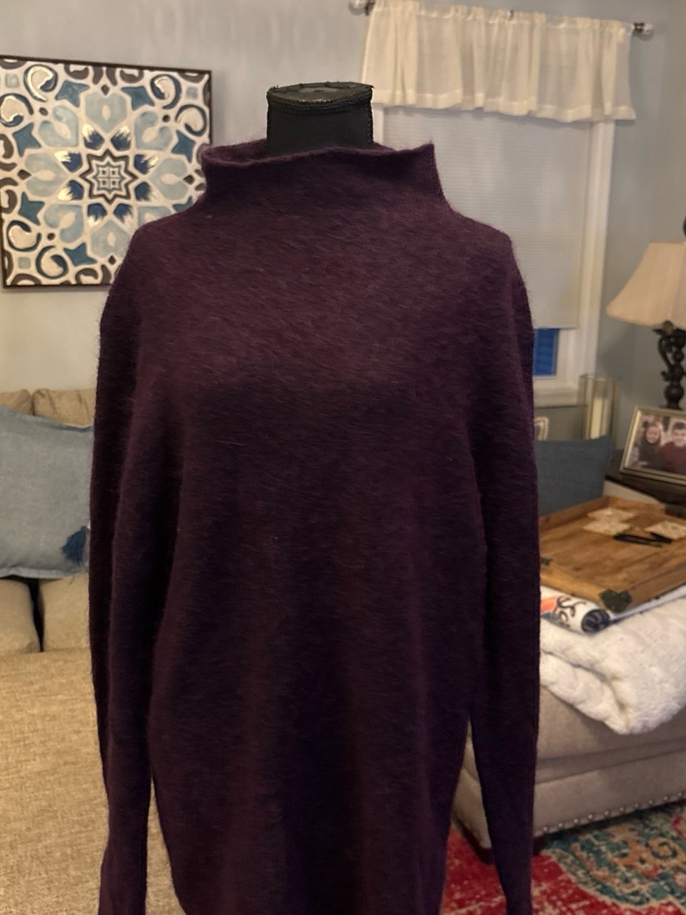 Eileen Fisher Deep Plum Turtleneck Sweater